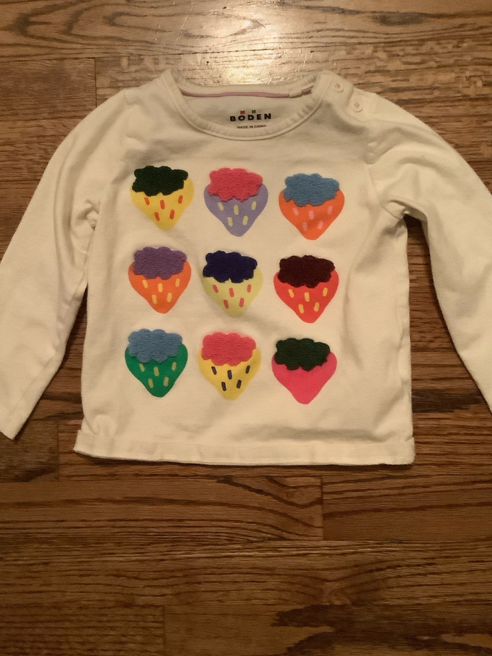 Mini Boden Strawberry Long Sleeved Top
